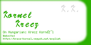 kornel krecz business card